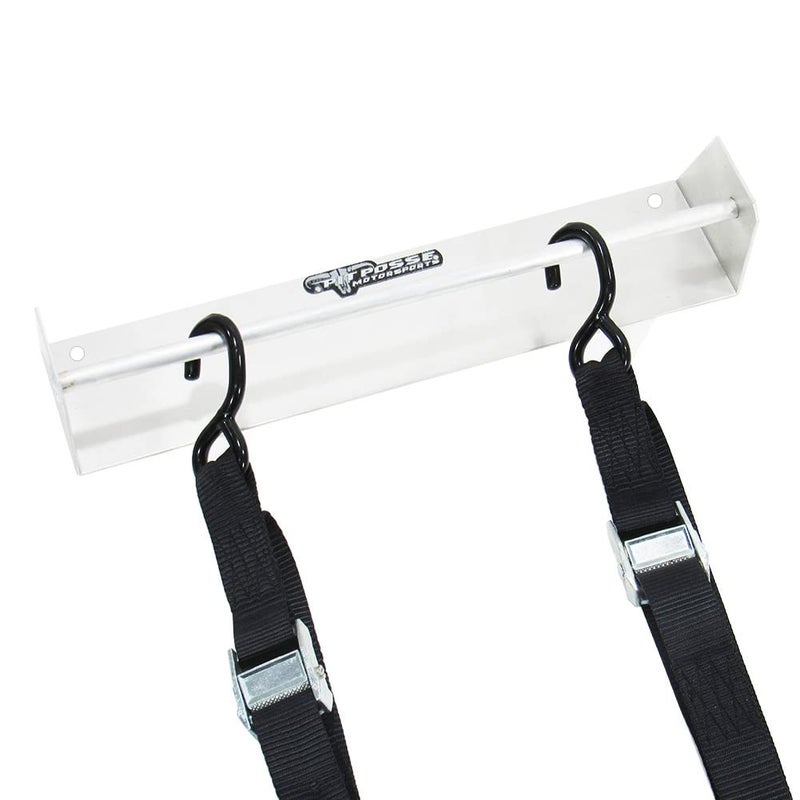 Pit Posse 464 Tie Down Hanger Holder Aluminum Rack - Made in USA - Wall Mounted for Enclosed Race Trailer Garage Shop Storage Organizer- Holds Tie Downs, Ratchet Straps, Bungee Cords (Silver) - Image 3